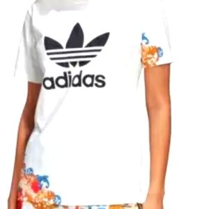 Adidas Womens XL, ORIGINALS HER STUDIO LONDON FLORAL ACCENT GRAPHIC LOGO TEE